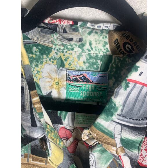 Vintaqe Reyn Spooner Hawaiian Shirt UGA Football GA Bulldogs XL MINT‎ COND - Picture 4 of 7